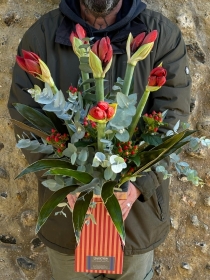 Amaryllis and Eucalyptus.